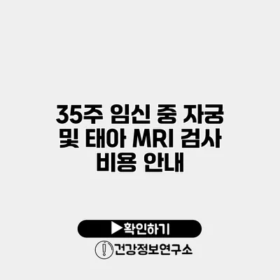 35주 임신 중 자궁 및 태아 MRI 검사 비용 안내