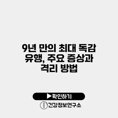 9년 만의 최대 독감 유행, 주요 증상과 격리 방법