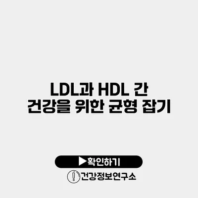 LDL과 HDL 간 건강을 위한 균형 잡기