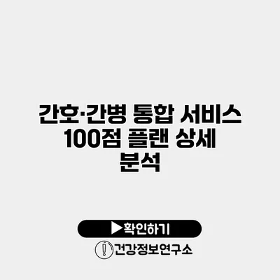 간호·간병 통합 서비스 100점 플랜 상세 분석