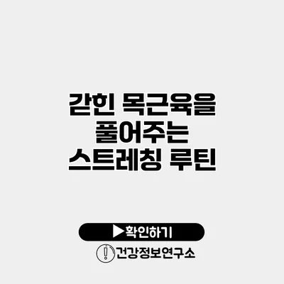 갇힌 목근육을 풀어주는 스트레칭 루틴