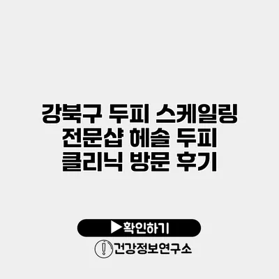 강북구 두피 스케일링 전문샵 헤솔 두피 클리닉 방문 후기