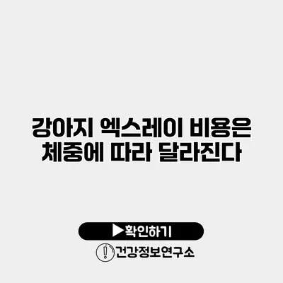 강아지 엑스레이 비용은 체중에 따라 달라진다?