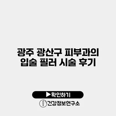 광주 광산구 피부과의 입술 필러 시술 후기