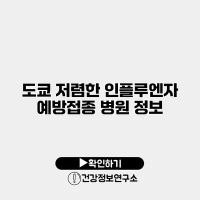 도쿄 저렴한 인플루엔자 예방접종 병원 정보