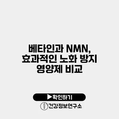 베타인과 NMN, 효과적인 노화 방지 영양제 비교