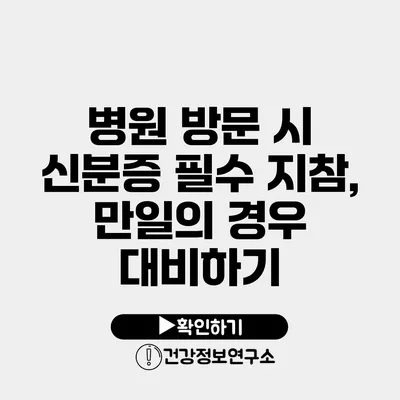 병원 방문 시 신분증 필수 지참, 만일의 경우 대비하기