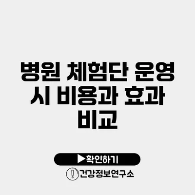 병원 체험단 운영 시 비용과 효과 비교