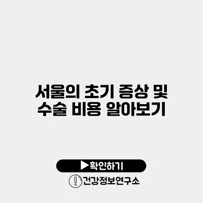 서울의 초기 증상 및 수술 비용 알아보기