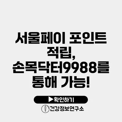서울페이 포인트 적립, 손목닥터9988를 통해 가능!