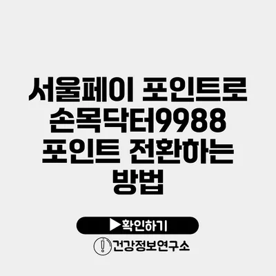 서울페이 포인트로 손목닥터9988 포인트 전환하는 방법