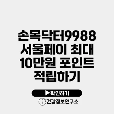 손목닥터9988 서울페이 최대 10만원 포인트 적립하기