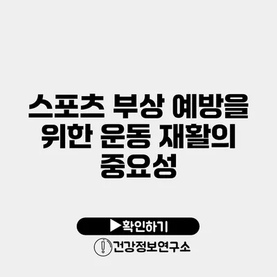 스포츠 부상 예방을 위한 운동 재활의 중요성