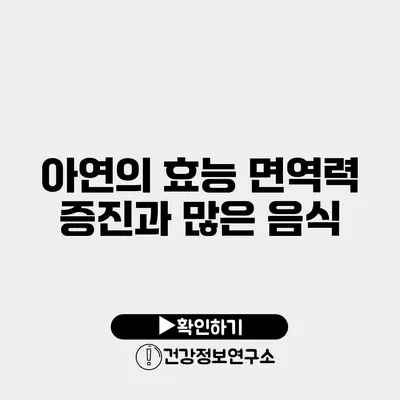 아연의 효능 면역력 증진과 많은 음식