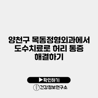 양천구 목동정형외과에서 도수치료로 허리 통증 해결하기