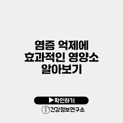 염증 억제에 효과적인 영양소 알아보기