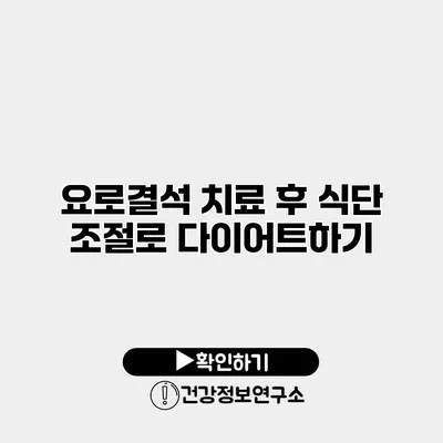 요로결석 치료 후 식단 조절로 다이어트하기