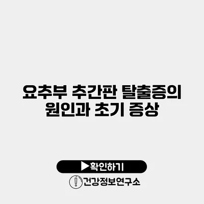 요추부 추간판 탈출증의 원인과 초기 증상