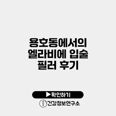 용호동에서의 엘라비에 입술 필러 후기