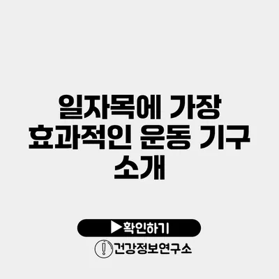 일자목에 가장 효과적인 운동 기구 소개