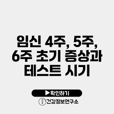 임신 4주, 5주, 6주 초기 증상과 테스트 시기
