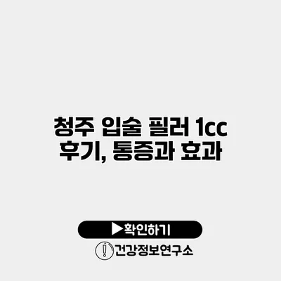 청주 입술 필러 1cc 후기, 통증과 효과