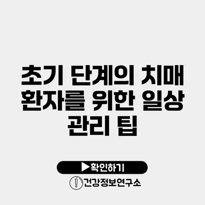 초기 단계의 치매 환자를 위한 일상 관리 팁