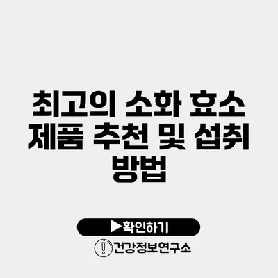 최고의 소화 효소 제품 추천 및 섭취 방법