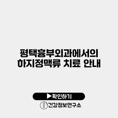 평택흉부외과에서의 하지정맥류 치료 안내