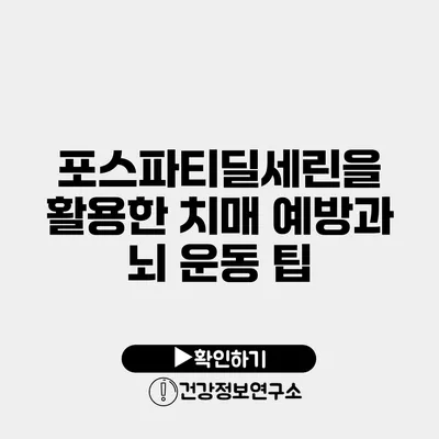 포스파티딜세린을 활용한 치매 예방과 뇌 운동 팁