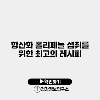 항산화 폴리페놀 섭취를 위한 최고의 레시피
