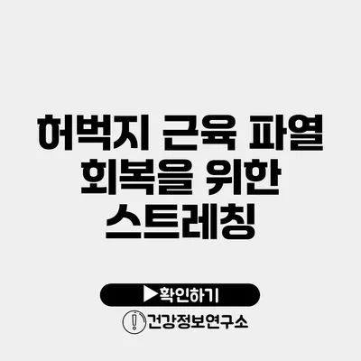 허벅지 근육 파열 회복을 위한 스트레칭