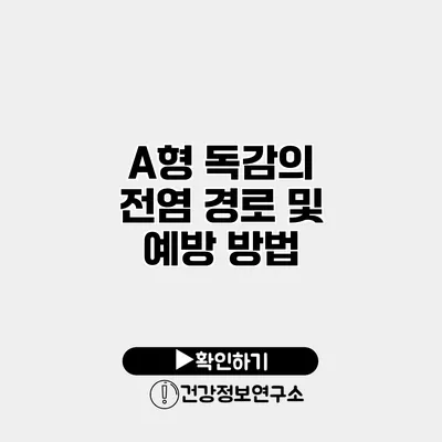 A형 독감의 전염 경로 및 예방 방법