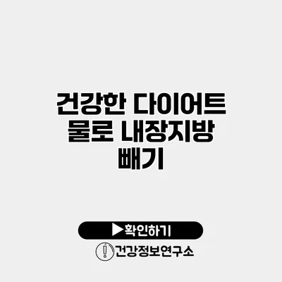 건강한 다이어트 물로 내장지방 빼기