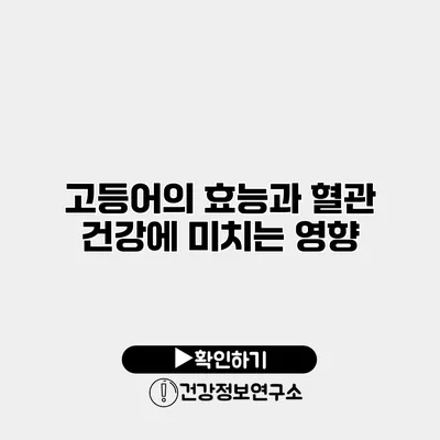고등어의 효능과 혈관 건강에 미치는 영향