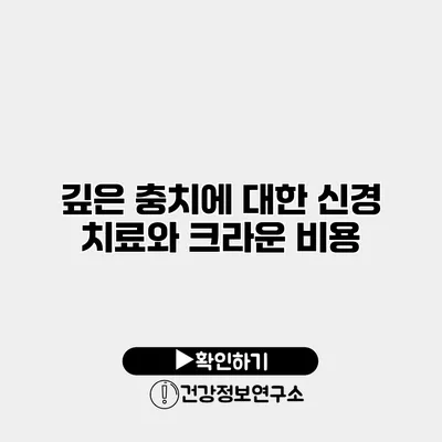 깊은 충치에 대한 신경 치료와 크라운 비용