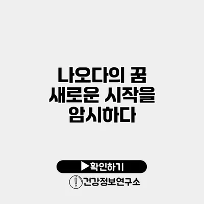 나오다의 꿈 새로운 시작을 암시하다