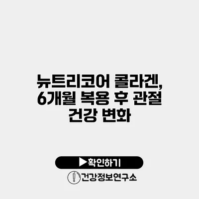 뉴트리코어 콜라겐, 6개월 복용 후 관절 건강 변화