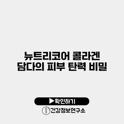뉴트리코어 콜라겐 담다의 피부 탄력 비밀