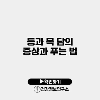 등과 목 담의 증상과 푸는 법