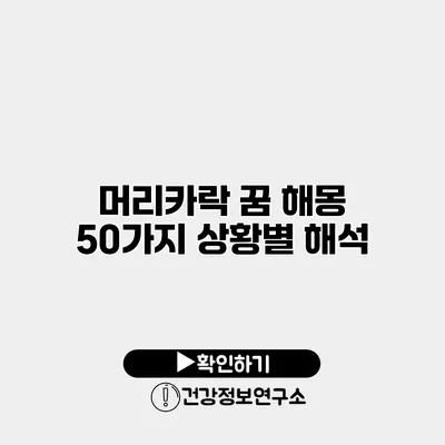 머리카락 꿈 해몽 50가지 상황별 해석