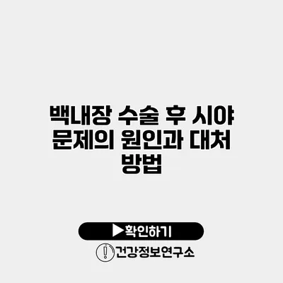 백내장 수술 후 시야 문제의 원인과 대처 방법