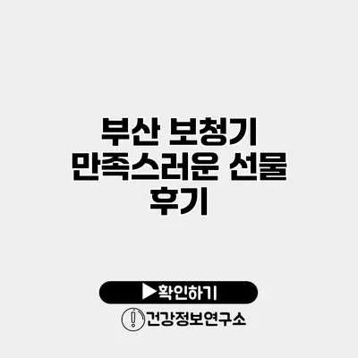 부산 보청기 만족스러운 선물 후기