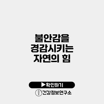 불안감을 경감시키는 자연의 힘