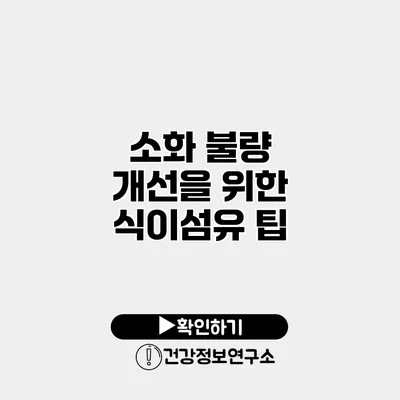 소화 불량 개선을 위한 식이섬유 팁