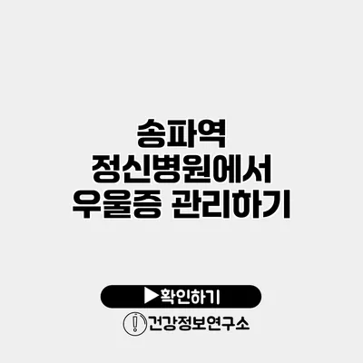 송파역 정신병원에서 우울증 관리하기