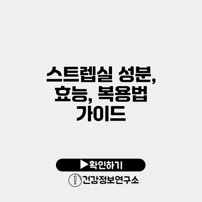 스트렙실 성분, 효능, 복용법 가이드
