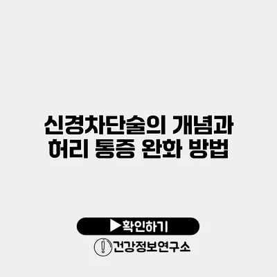 신경차단술의 개념과 허리 통증 완화 방법