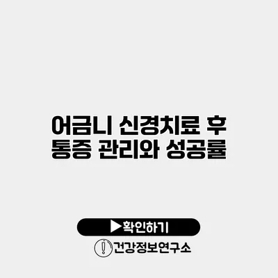 어금니 신경치료 후 통증 관리와 성공률