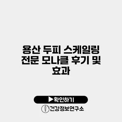 용산 두피 스케일링 전문 모나클 후기 및 효과